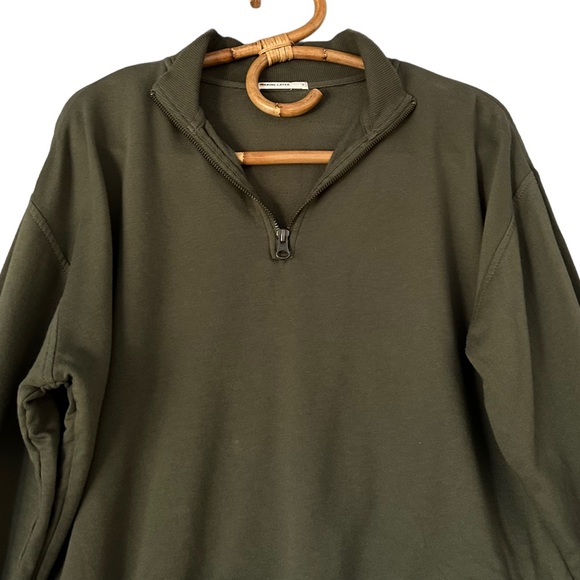 Marine Layer | Rory Zip Sweatshirt in Olive Size S - Picture 3 of 13